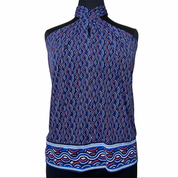 Michael Kors Large Wavy Border Halter Neck Top - Picture 2 of 9